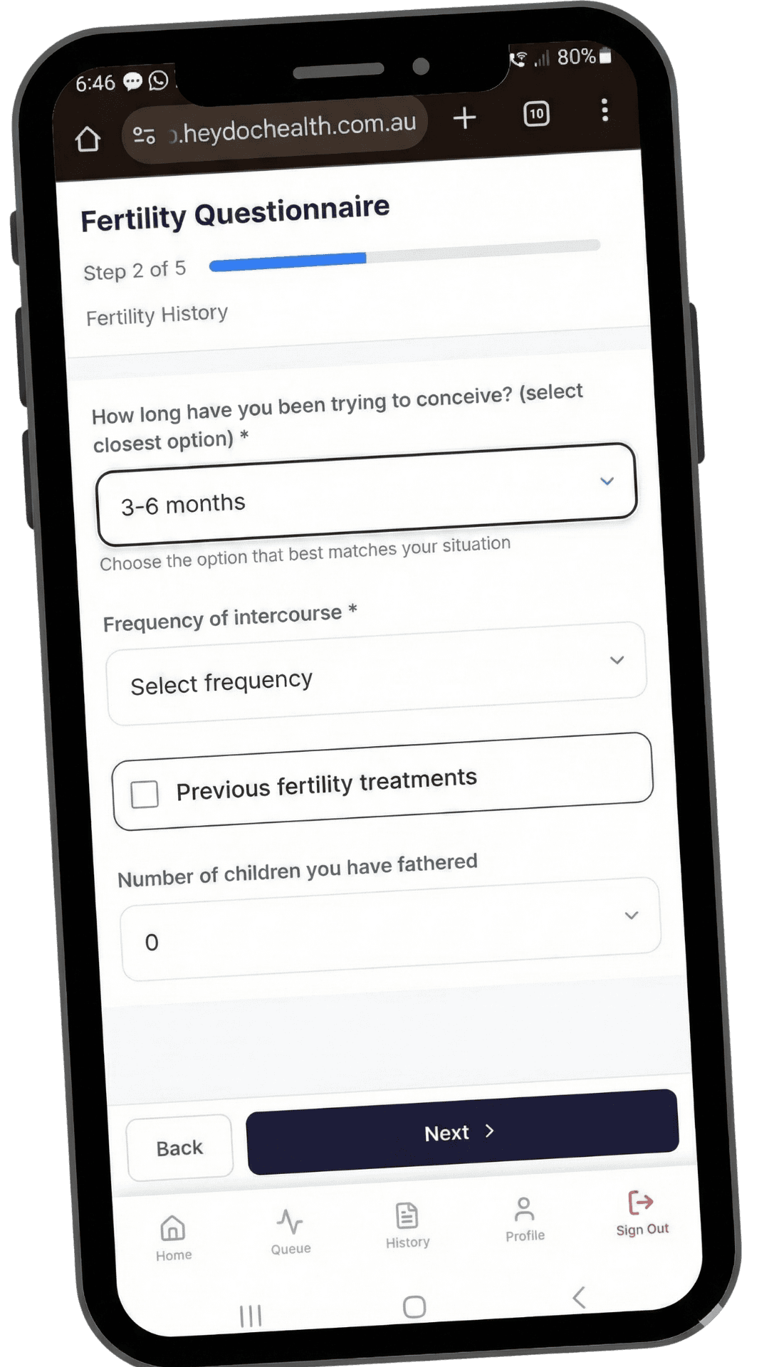 Complete fertility questionnaire